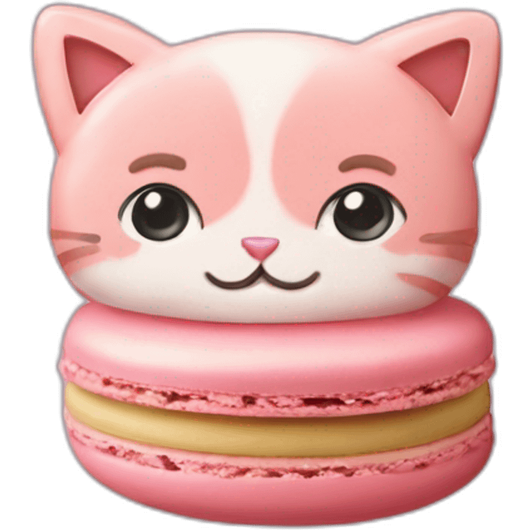 Macaron en forme de chat emoji