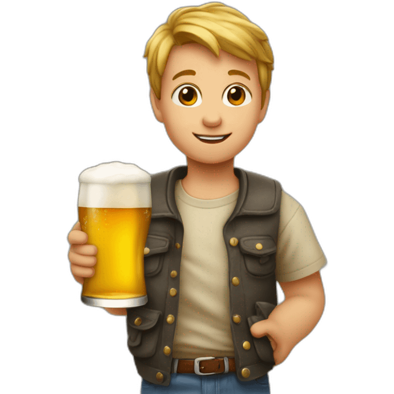 Enfant qui boit une bière emoji