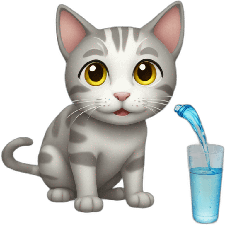 cat drinking water emoji