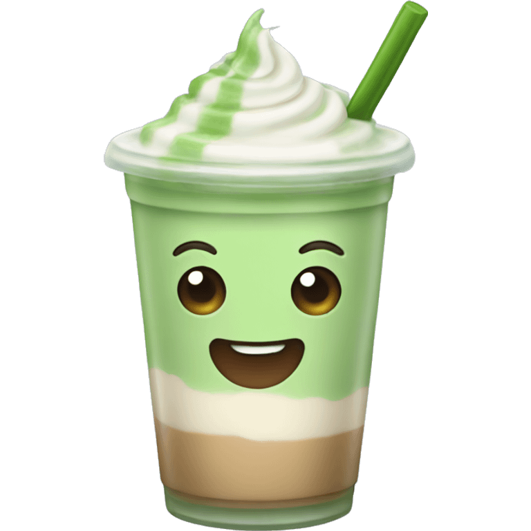 Cute iced matcha latte  emoji