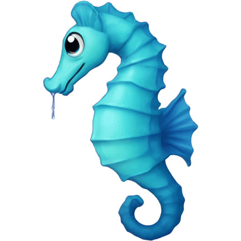 Seahorse crying with tears emoji