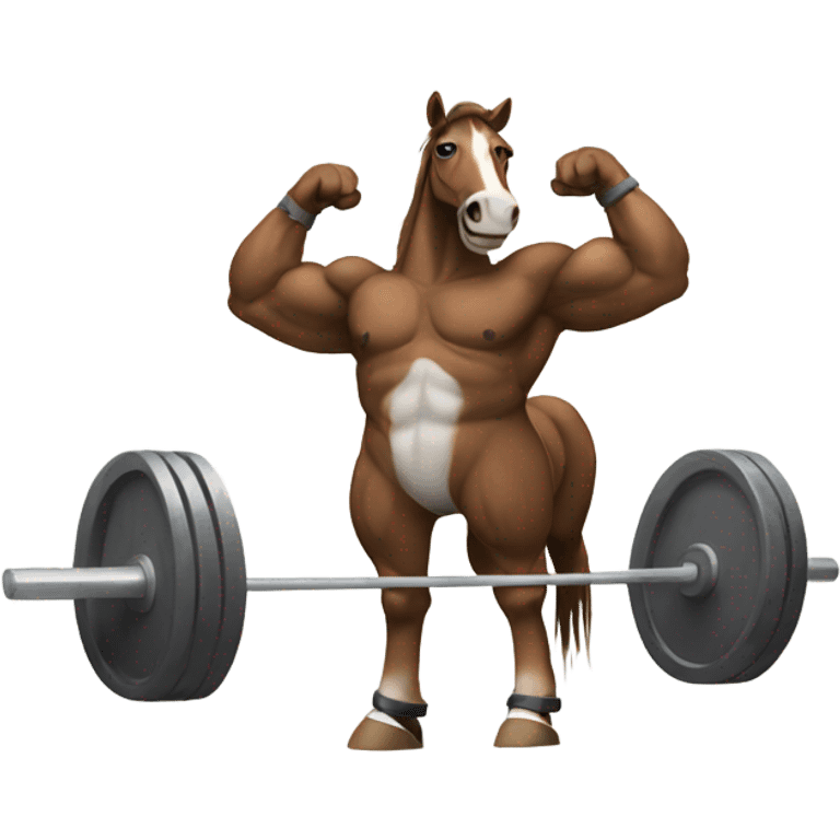 Horse deadlifting  emoji