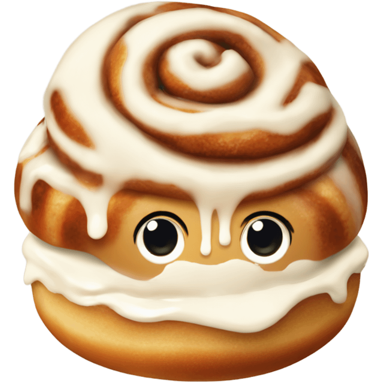 Cinnamon bun with cream cheese frosting emoji