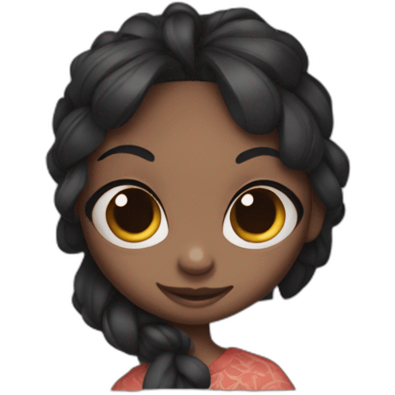 Black girl with a stitch head from lilo emoji