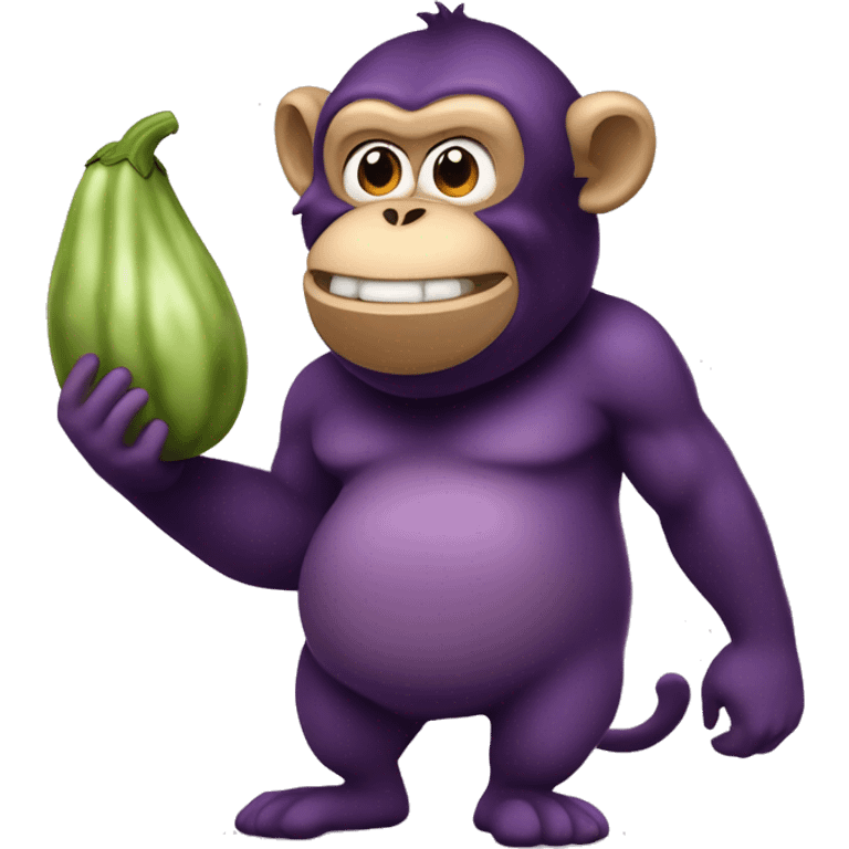 Big fat monkey eating a very big healthy eggplant and slobbering all over because it’s so healthy  emoji