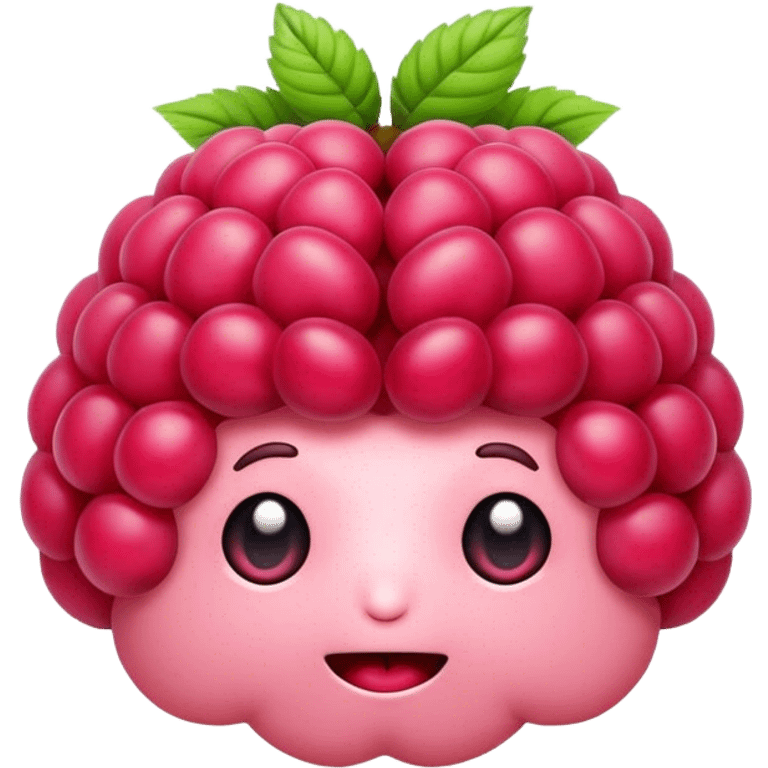 Brain shaped cute raspberry emoji