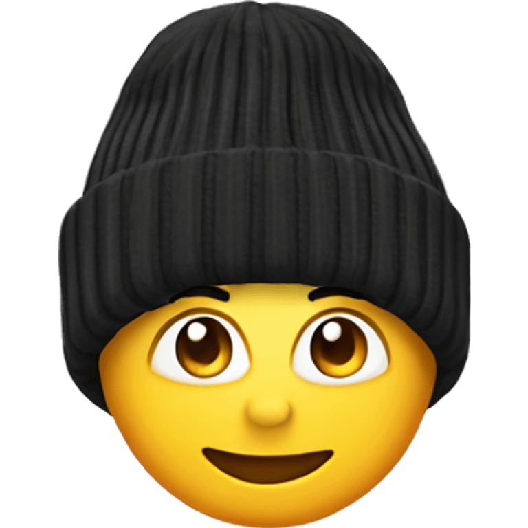 Ribbed beanie hat, front view emoji