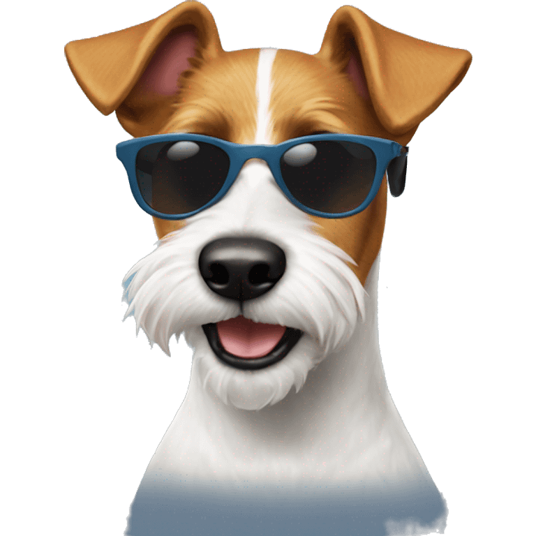 Fox terrier with sunglasses  emoji