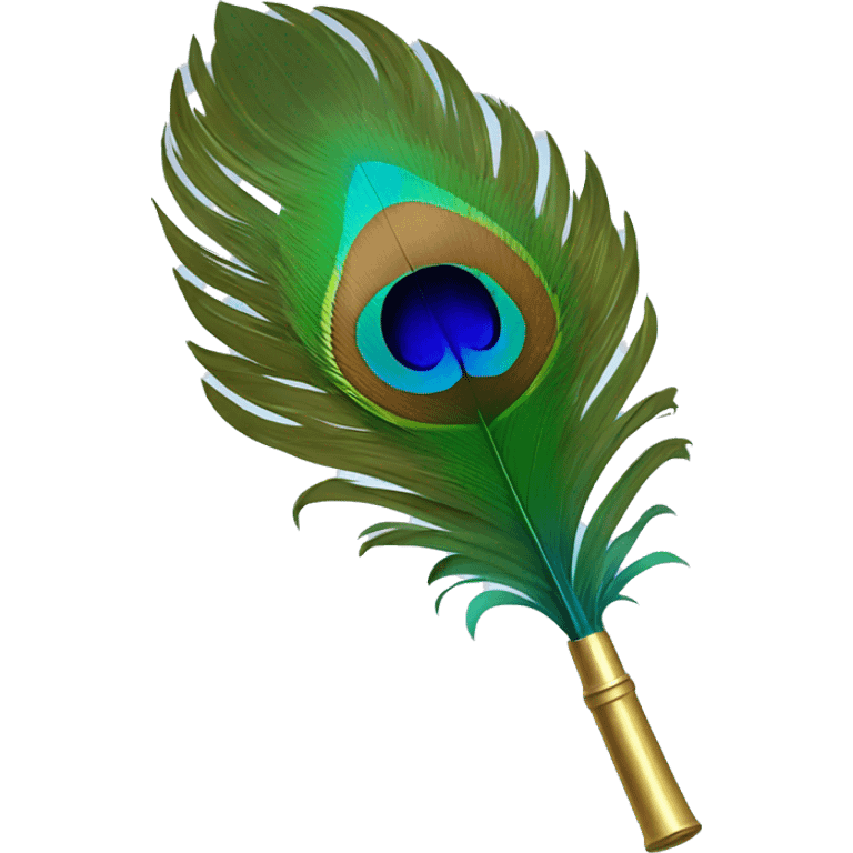 Peacock feather attached to flute emoji