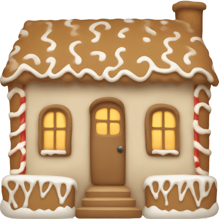 Cosy beige gingerbread house  emoji