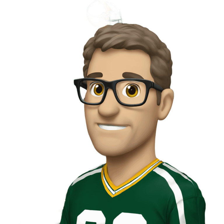 Nerd watching the greenbay packers  emoji