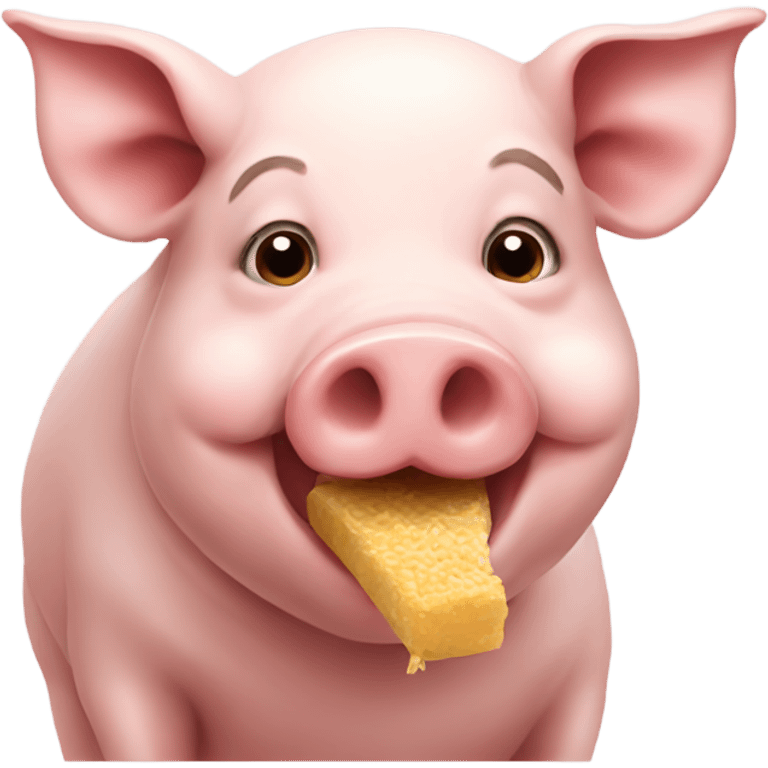 Pig eating  emoji