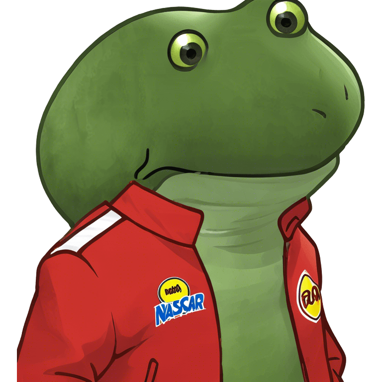 wearing a red nascar racing jacket emoji