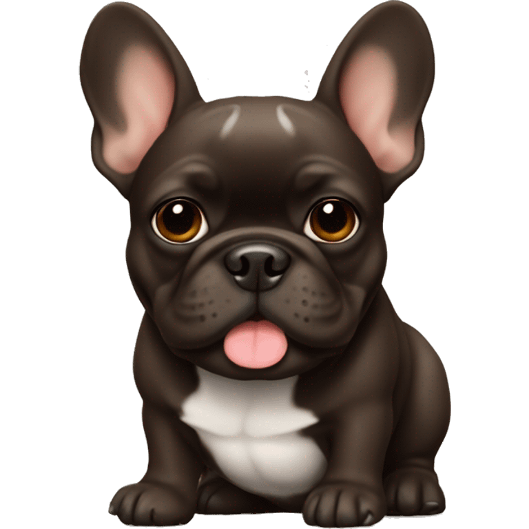 Dark brown French bulldog emoji