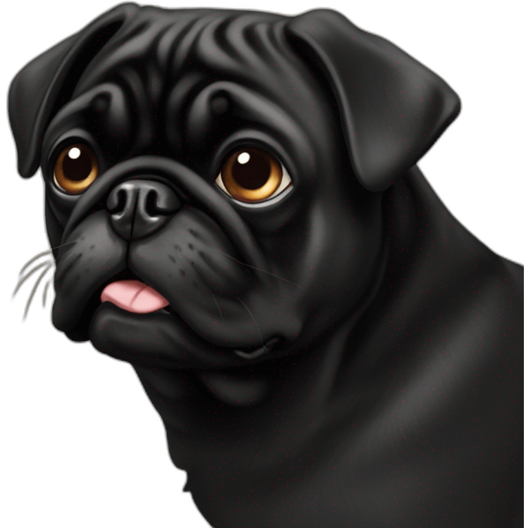 Black pug emoji