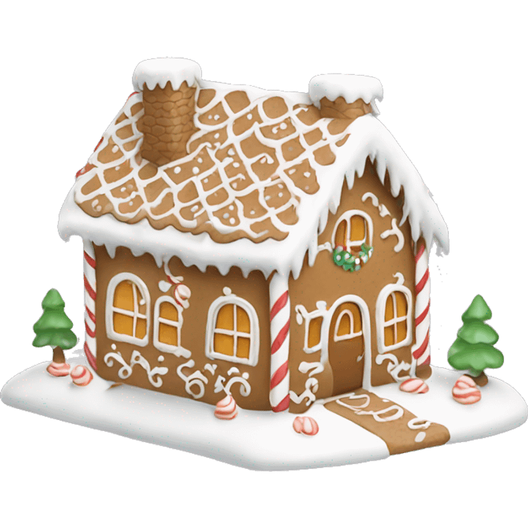 Cosy white gingerbread house  emoji