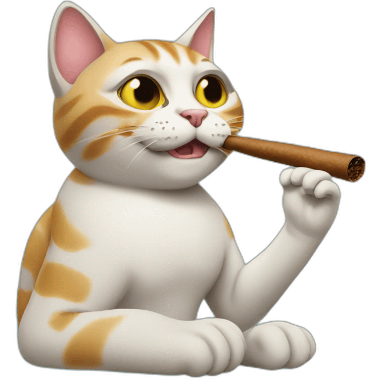 Cat smoking a cigar emoji