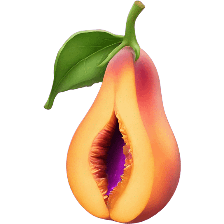 peach with eggplant inside emoji