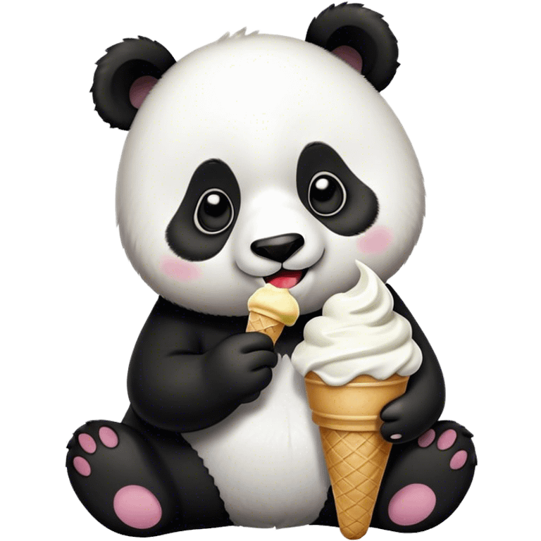 Panda eating ice cream emoji