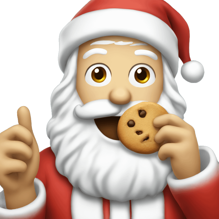 Santa eating a cookie emoji