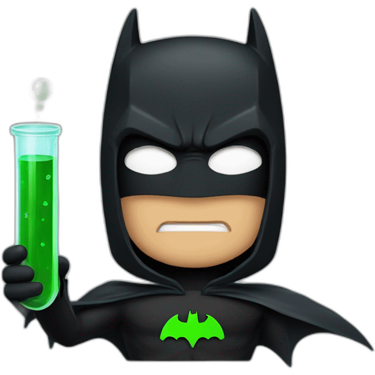 batman with green test tube in hands emoji