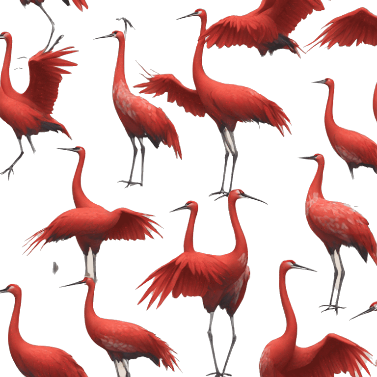 six crimson cranes emoji