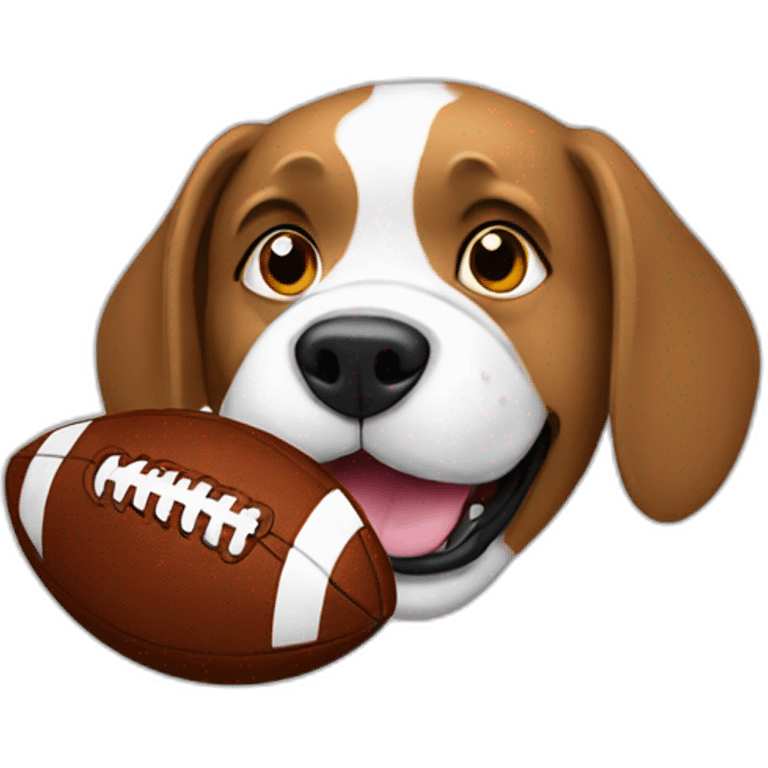 Dog with multi colored football emoji