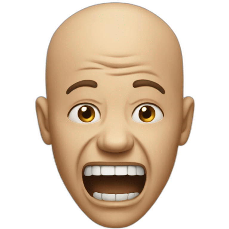 scream mad bald emoji