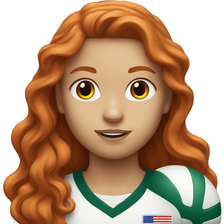 redhead girl with long wavy hair doing sports  emoji