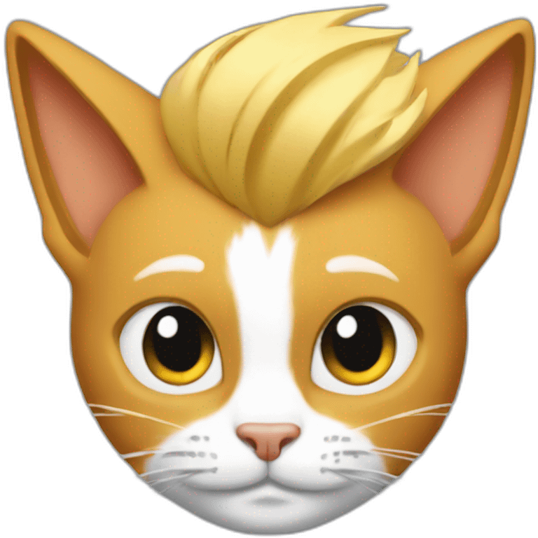 Cat with a johnny bravo hair emoji