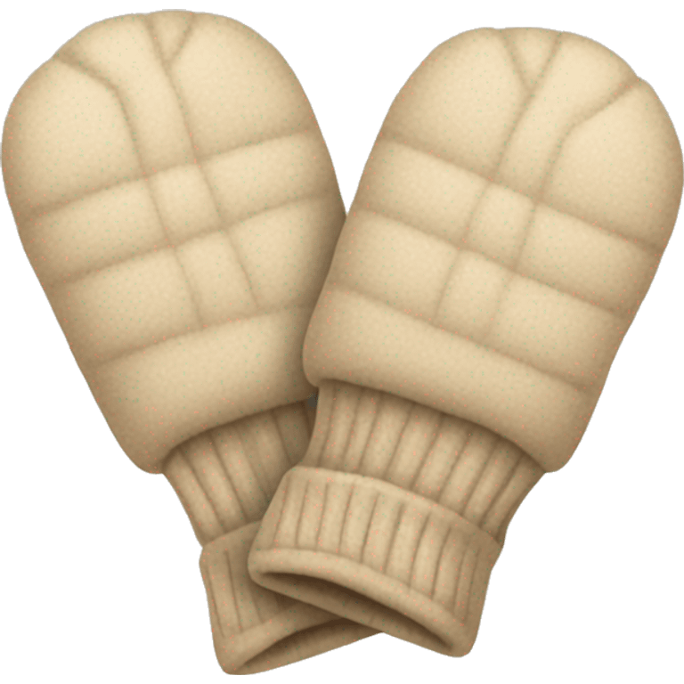 pair of beige winter mits emoji