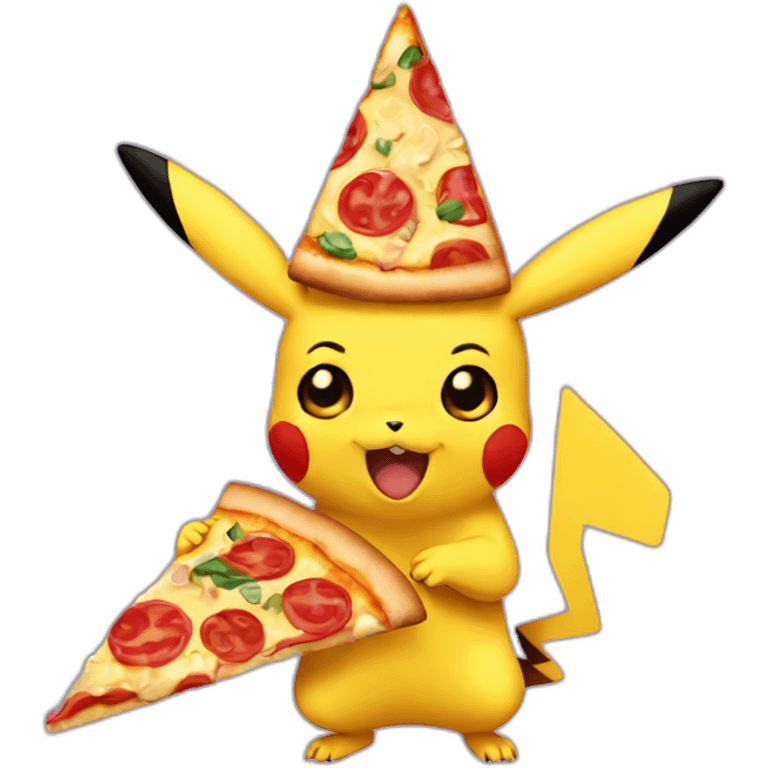 pikachu eat pizza emoji