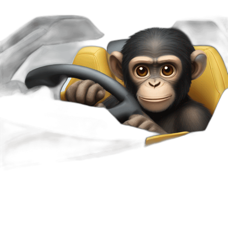 Chimp driving a Lamborghini  emoji