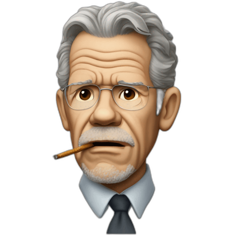 alexander van der bellen, realistic, smoking, looking angry emoji