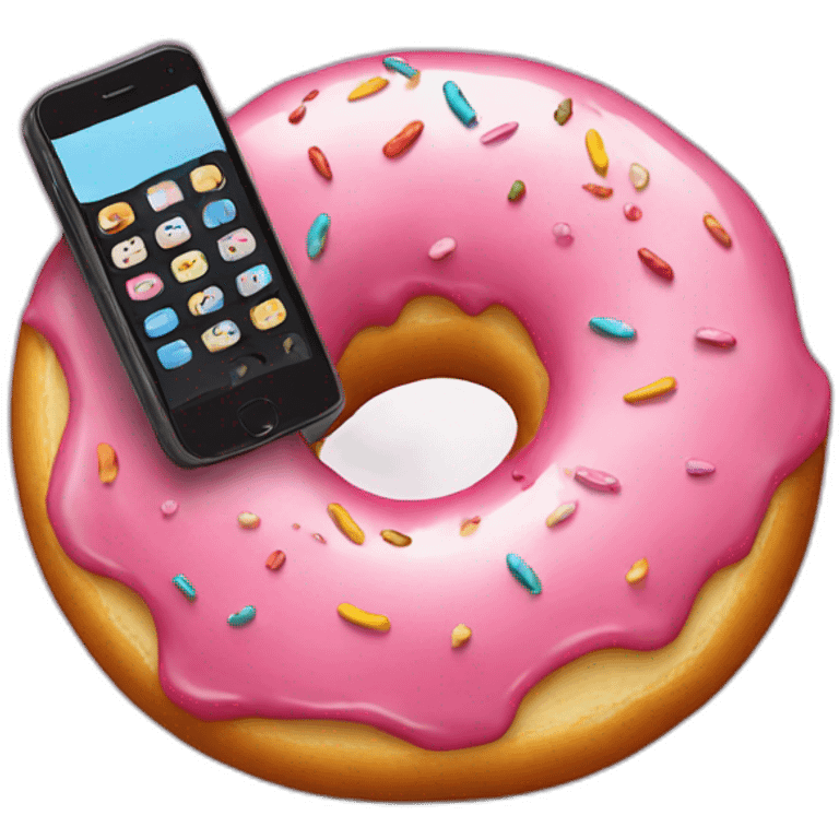 A donut with a phone emoji