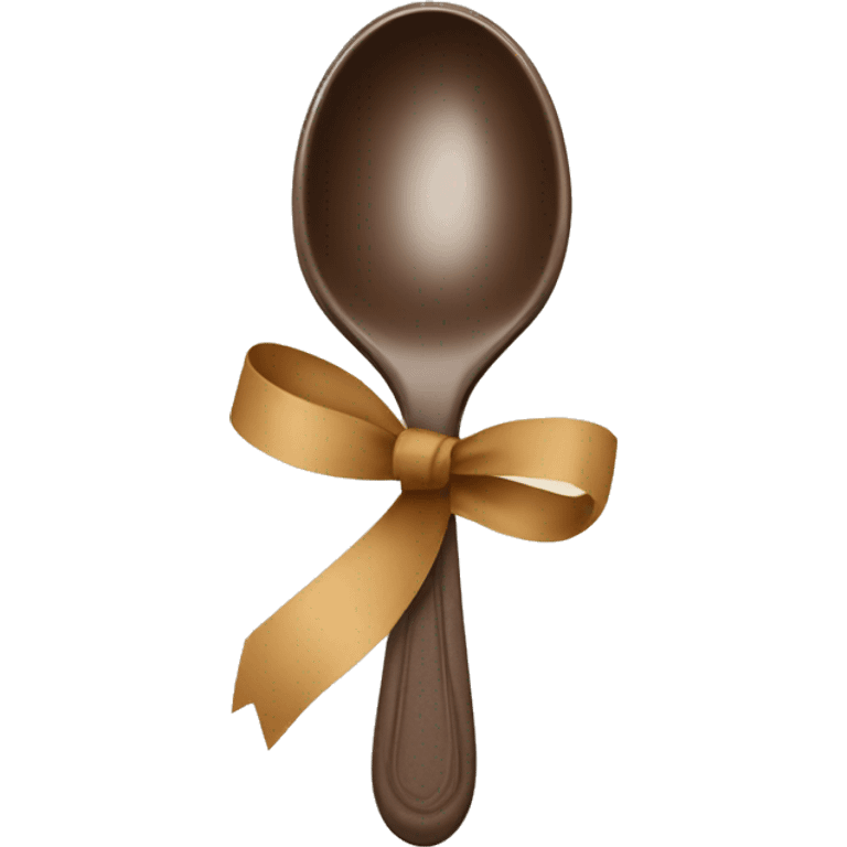  Spoon tied with a soft brown ribbons  emoji