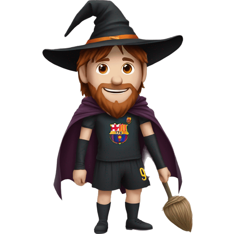 Messi wearing witch hat emoji