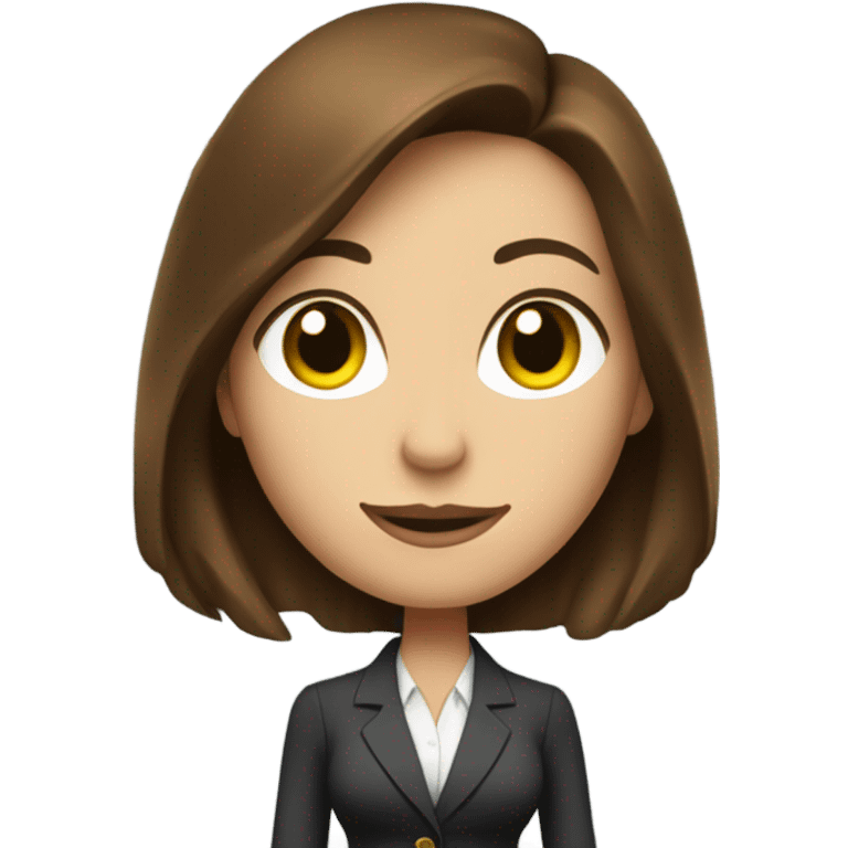 Hot woman banker with brown hair counting money emoji