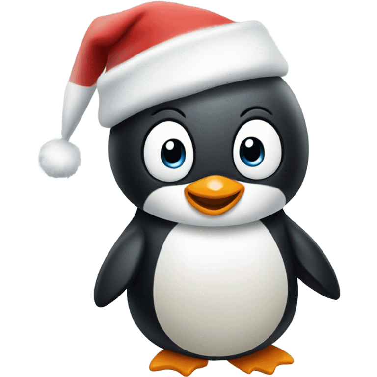 Happy penguin christmas celebrating emoji