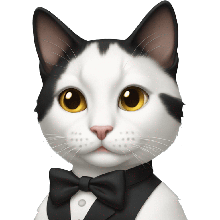 Tomboy tuxedo cat emoji