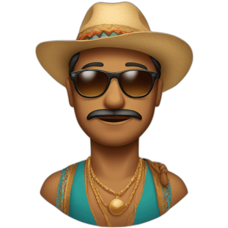 indian wearing sunglasses and hat emoji