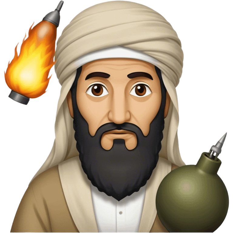 Osama bin Laden with bomb emoji