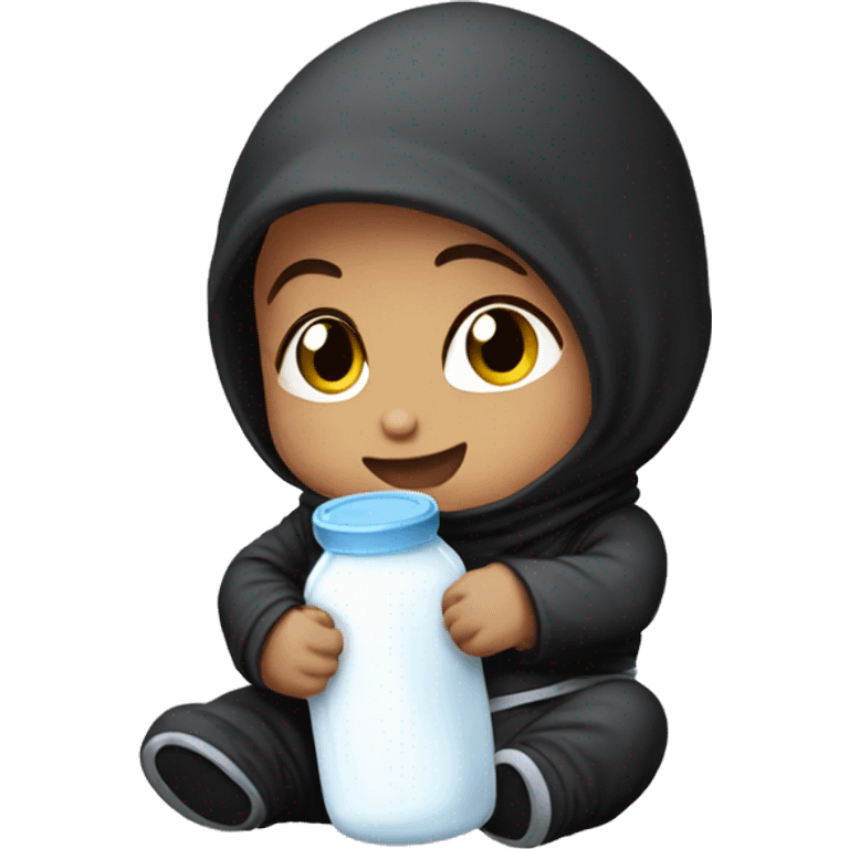 baby ninja with milk bottle emoji