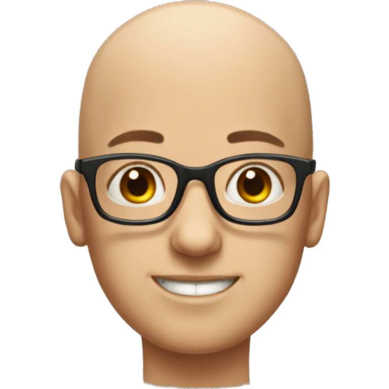 bald boy with glasses portrait emoji