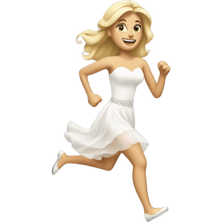 Blonde Bride running emoji