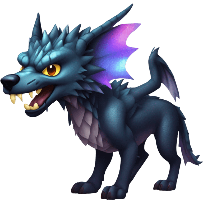 Wolf mixed with a dragon emoji