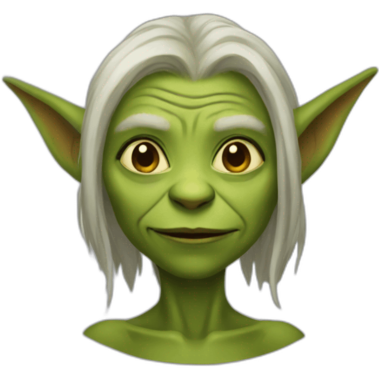 female goblin with wrinkles emoji