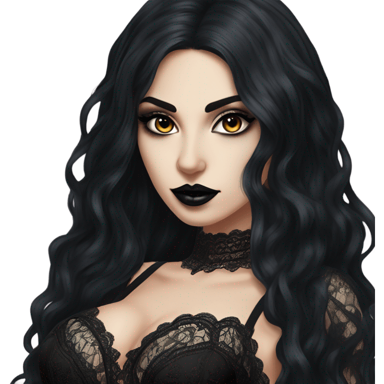 Hyper Realistic photo of a Goth victoria secret model vampire  emoji