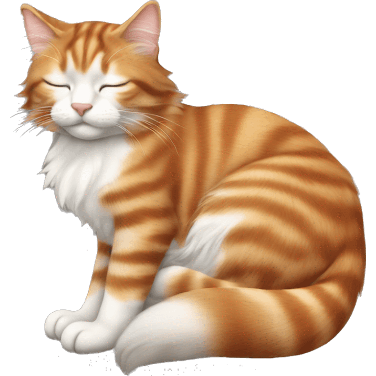 Red silver tabby long hair sleeping emoji