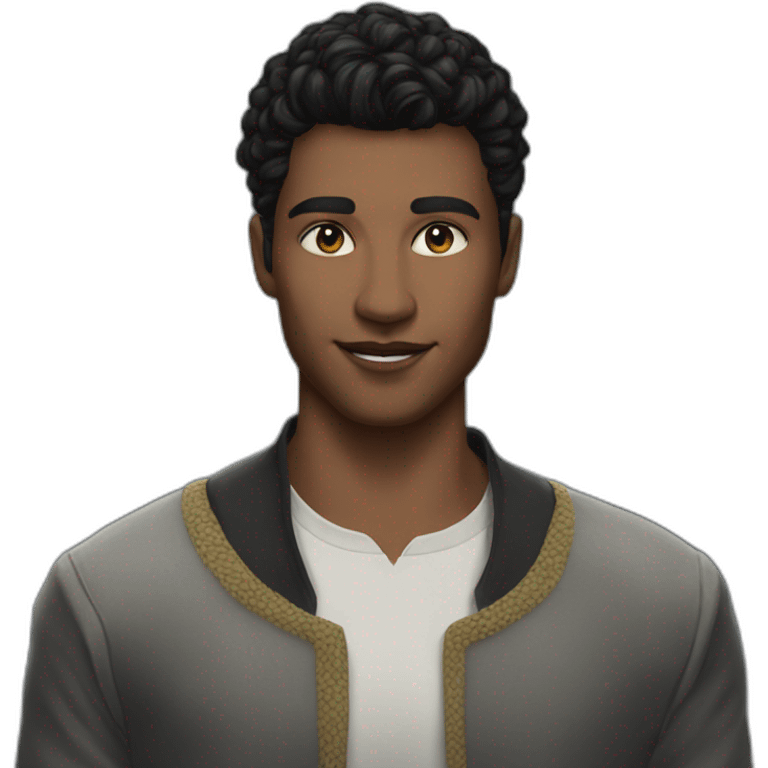 kinglsey ben-adir handsome short hair black realistic emoji